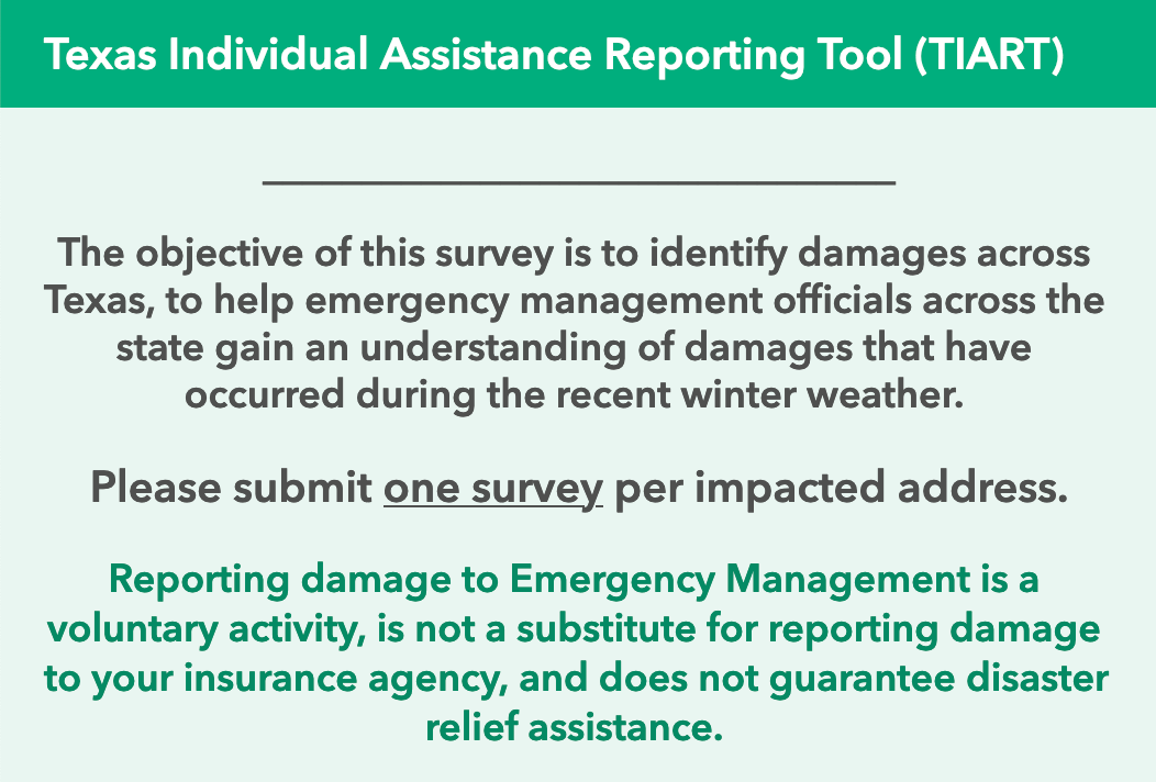 Texas Individual Assistance Reporting Tool